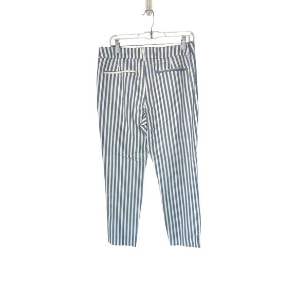 Old Navy Blue White Striped Career Office Straight Leg Pixie Dress Pants Size 12 - Picture 9 of 13